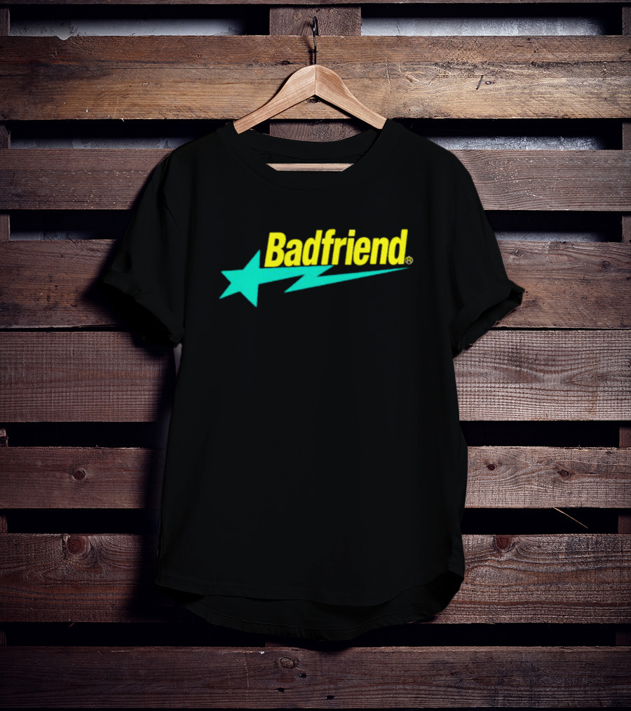 Badfriend Bape Star Logo Text With Lightning Bolt And Star T-Shirt