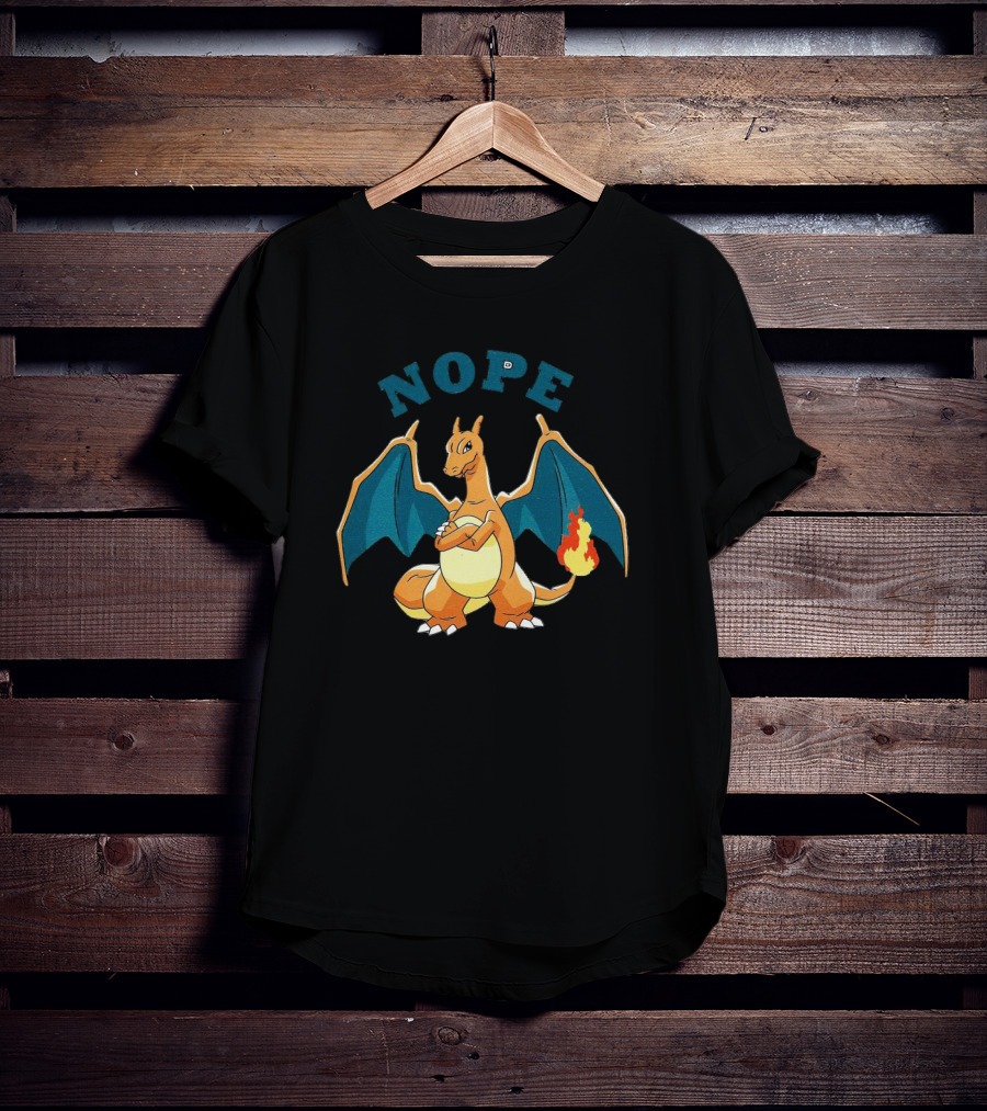 Charizard Pokemon Nope Meme Flame Dragon T-Shirt