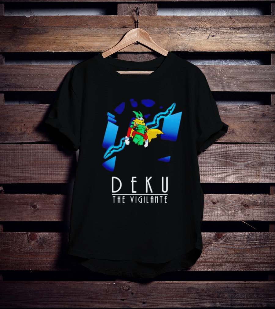 Deku The Vigilante Colorful Hero And Blue Electric Lightning Burst T-Shirt