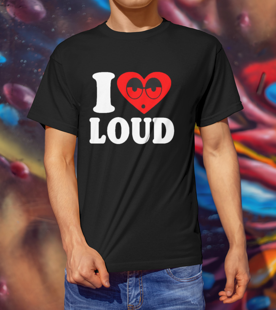 I Love Loud Heart Glasses Emoji T-Shirt