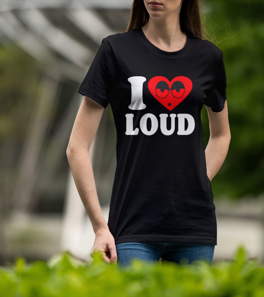 I Love Loud Heart Glasses Emoji T-Shirt