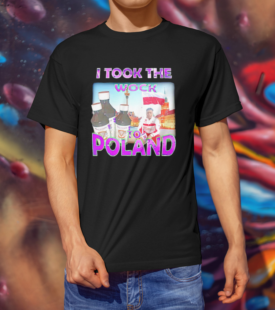 I Took The Wock To Poland Men's Shirt Scenic Polish Cityscape And Cough Syrup Bottles T-Shirt