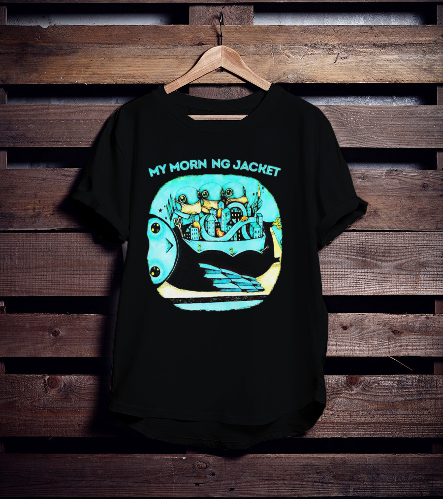 MY MORN NG JACKET Surreal Dream Cityscape Owl Figure T-Shirt