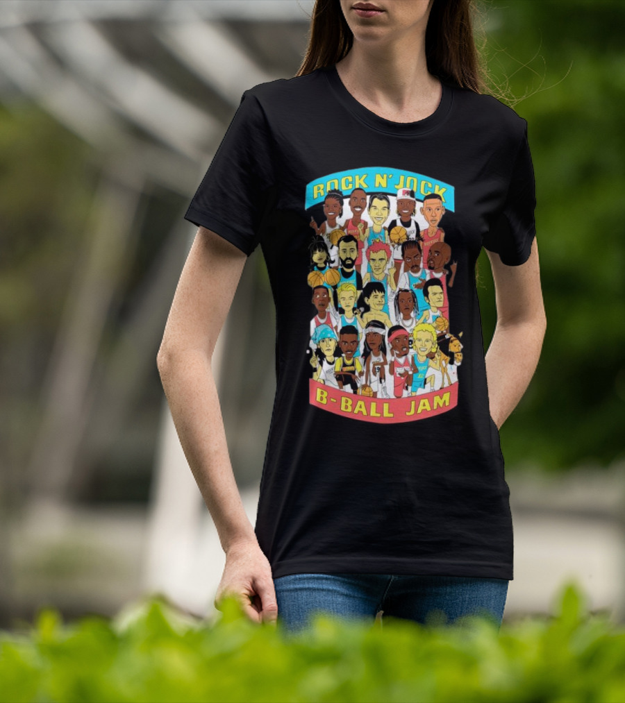 Rock N’ Jock B-Ball Jam Patti Lapel Ivy Mono Iconic Basketball Cartoon Characters T-Shirt