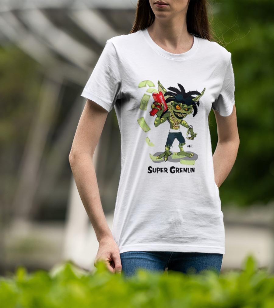 Sniper Gang Super Gremlin Cartoon With Cash And Red Gun T-Shirt