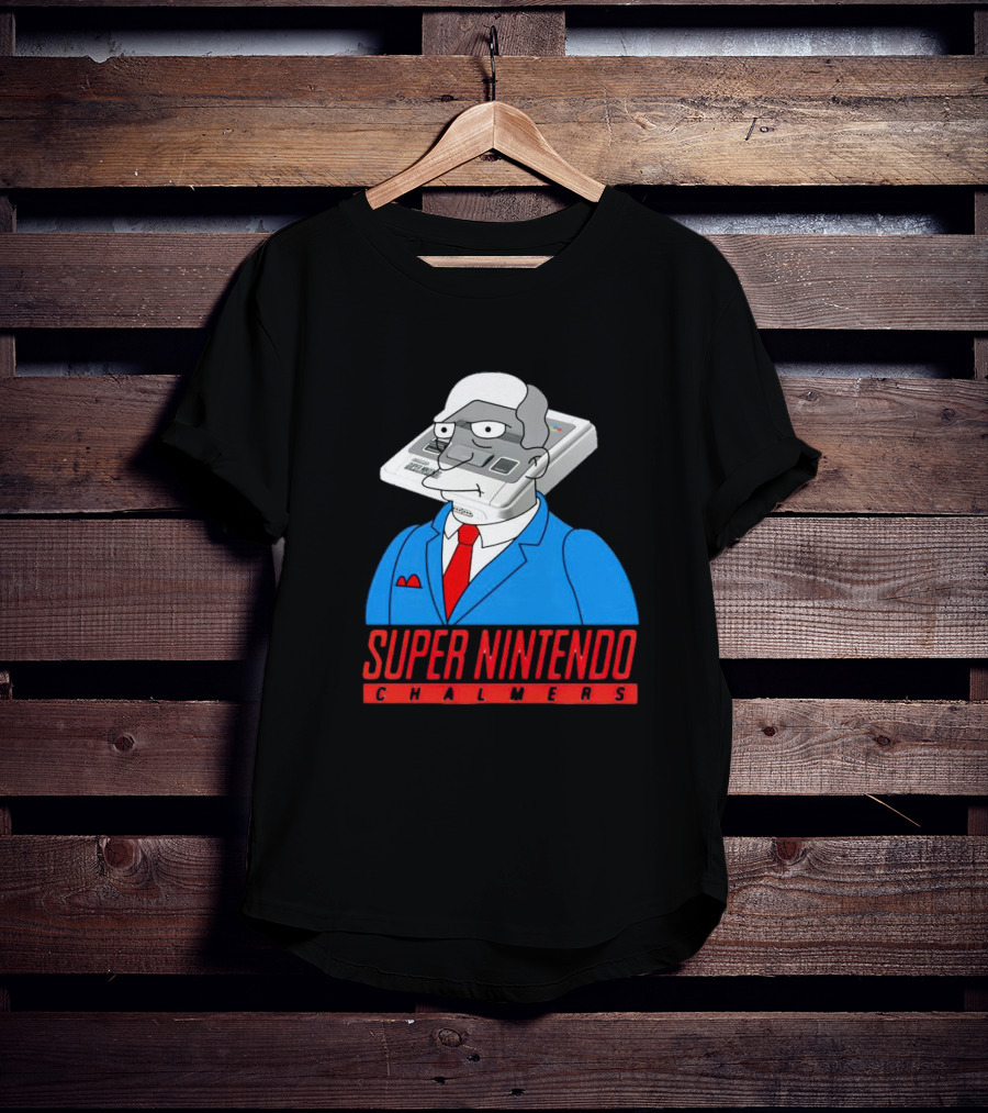 Super Nintendo Chalmers Simpsons Parody Suit Red Tie Console Head T-Shirt