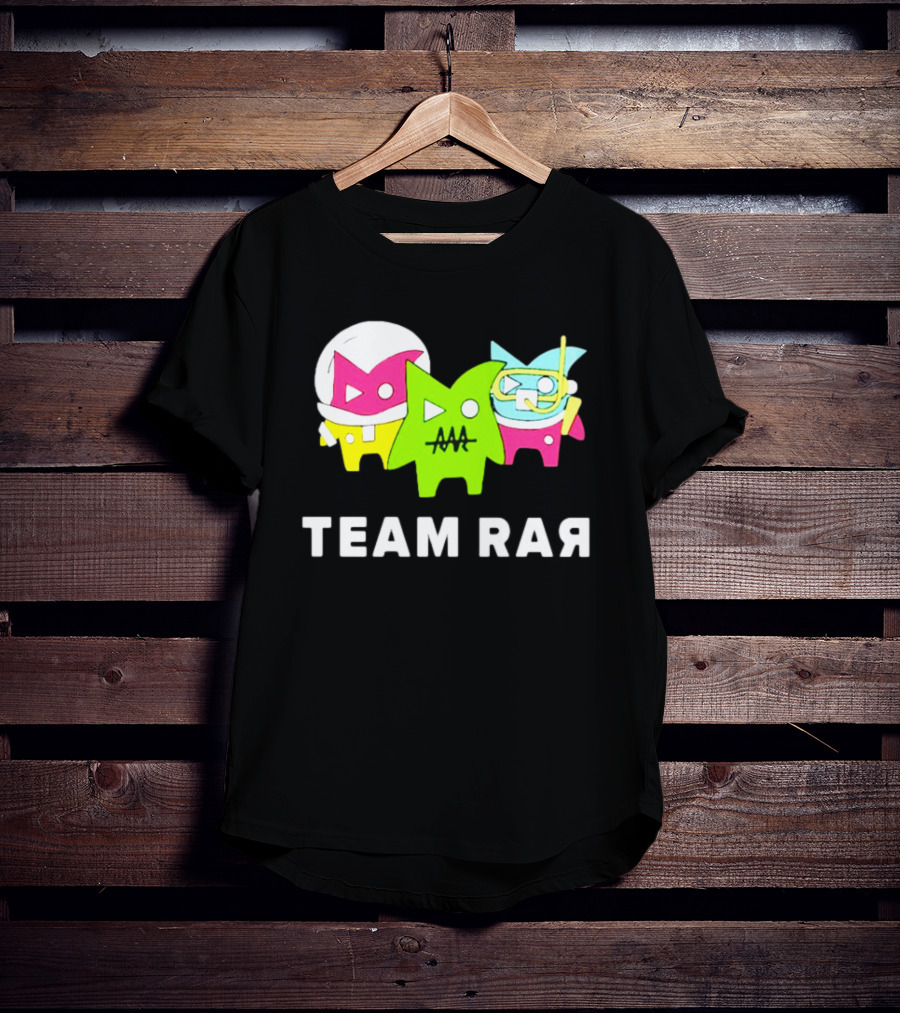 Team RAR Colorful Cartoon Graffiti Characters T-Shirt