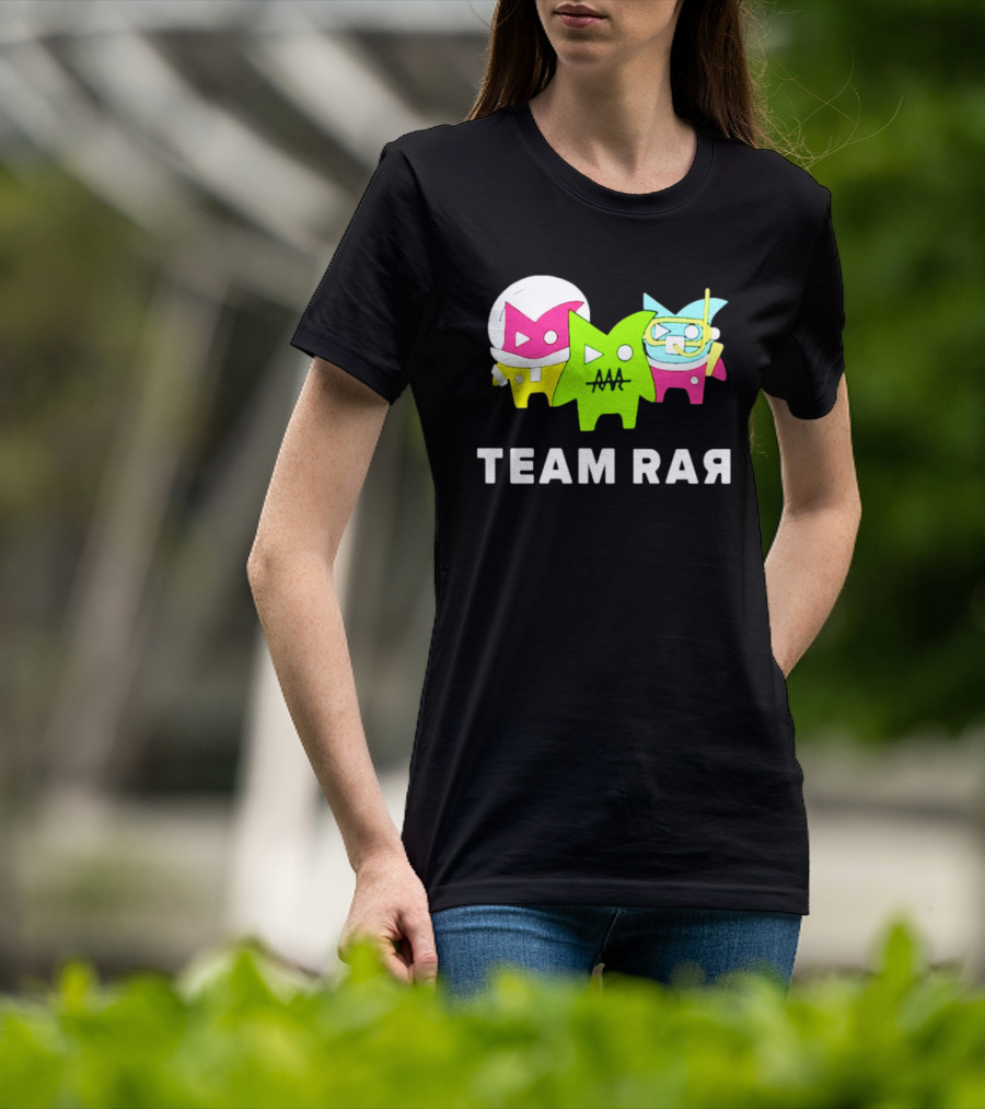 Team RAR Colorful Cartoon Graffiti Characters T-Shirt