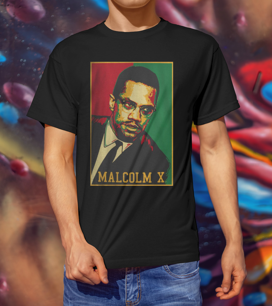 Malcolm X Red Green Black T-Shirt