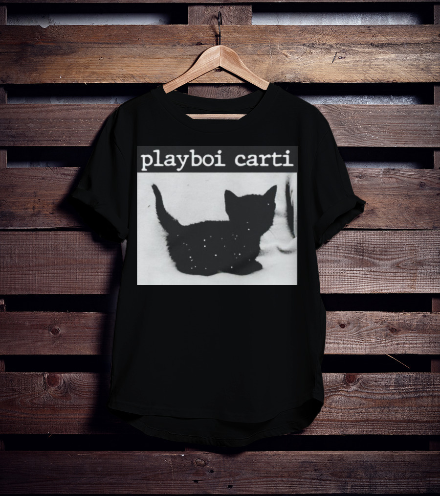 Playboi Carti Starry Black Cat Minimalist Aesthetic T-Shirt