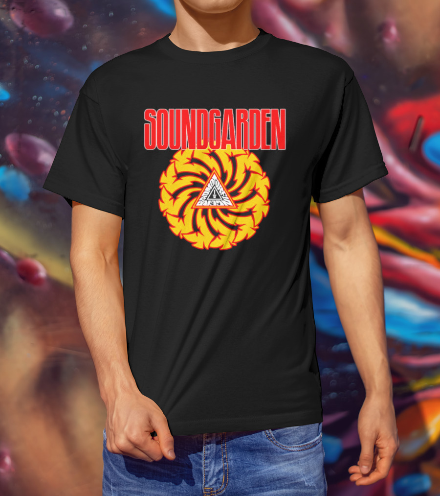 Soundgarden Badmotorfinger Album Cover Iconic Logo Spiral T-Shirt