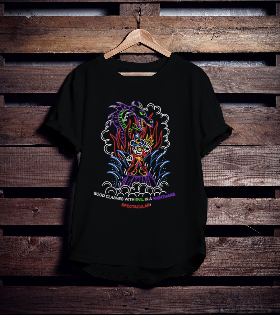 Good Clashes With Evil In A Neon Nightmare Spectacular T-Shirt