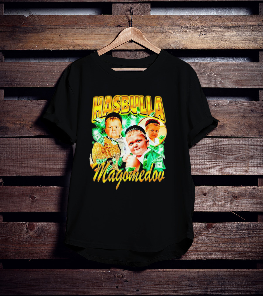 Hasbulla Magomedov Money Collage With Belt And Face Expressions T-Shirt