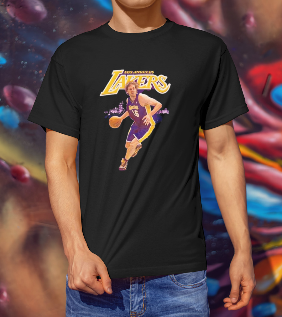Los Angeles Lakers Pau Gasol Basketball Player 16 NBA Career T-Shirt