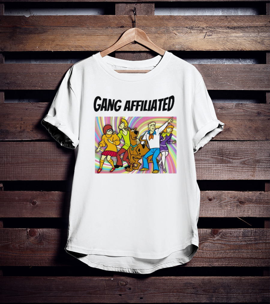 Gang Affiliated Scooby Doo Group Psychedelic Background T-Shirt