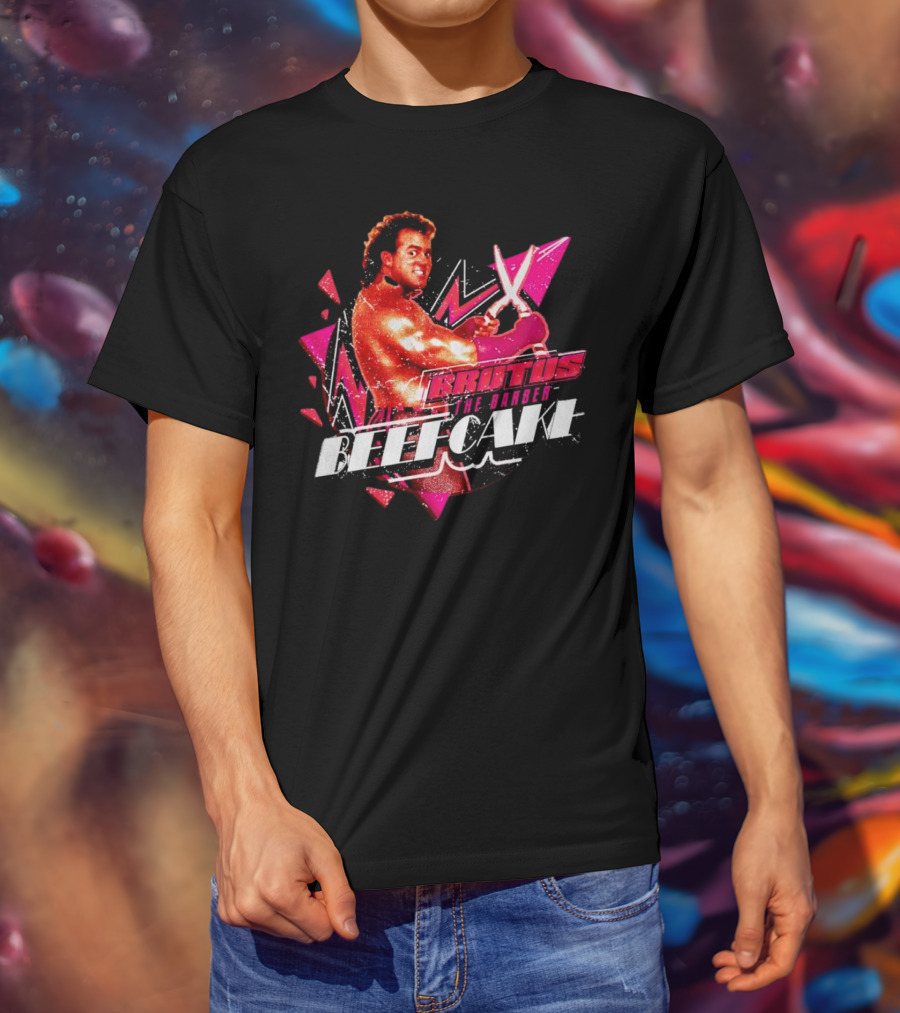 Brutus The Barber Beefcake Wrestling Icon Holding Scissors T-Shirt