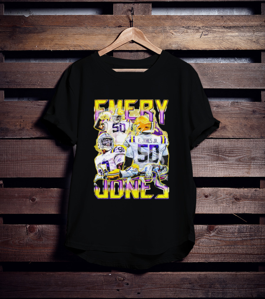 Emery Jones Jr. 50 LSU Tigers Football T-Shirt