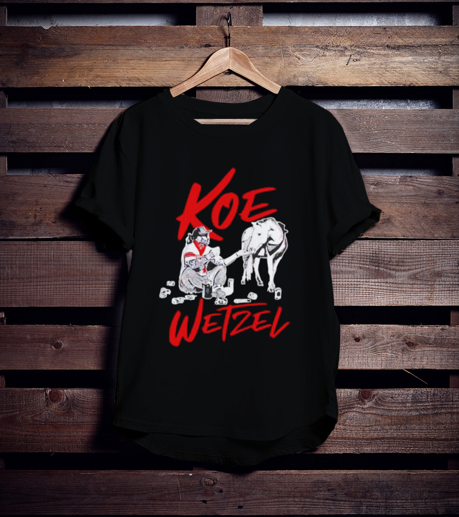 Koe Wetzel Feeding Horse Surrounded By Cans T-Shirt