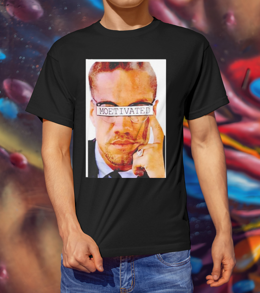 Malcolm X Moetivated Glasses Motif T-Shirt