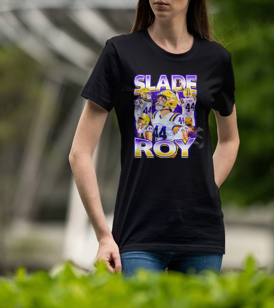 Slade Roy Number 44 LSU Tigers Football Promotion T-Shirt