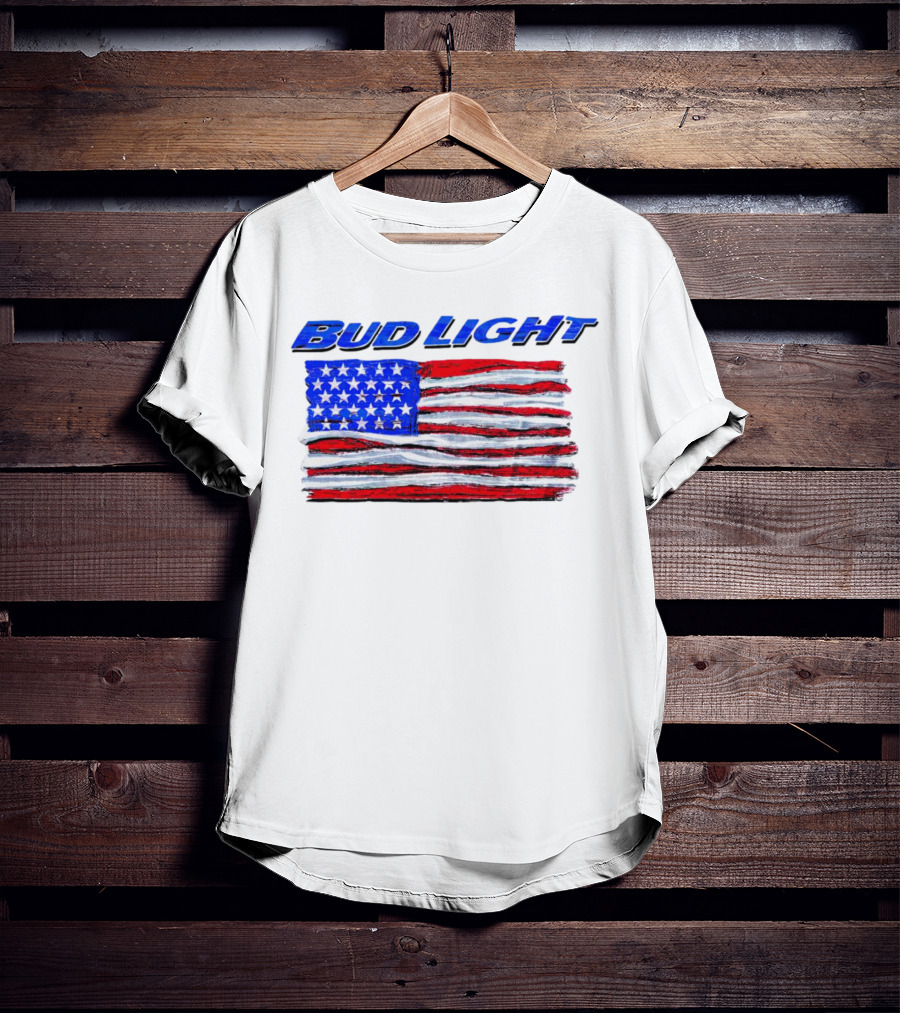 Bud Light American Flag Stars And Stripes Patriotic T-Shirt