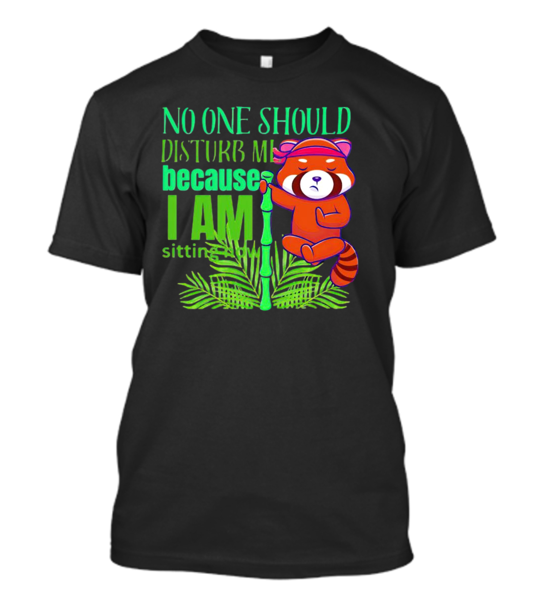 No One Should Disturb Me Because I Am Sitting Now Panda With Bamboo T-Shirt