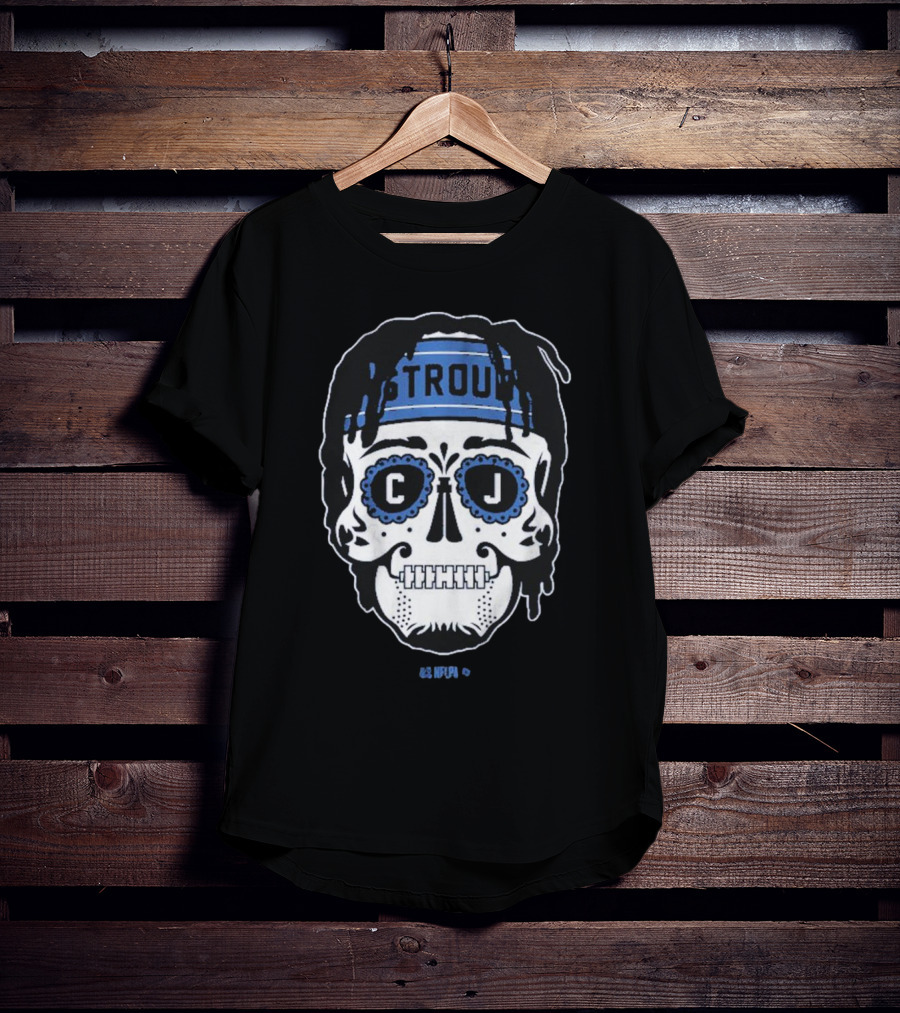 C.J. Stroud Sugar Skull Blue Bandana T-Shirt