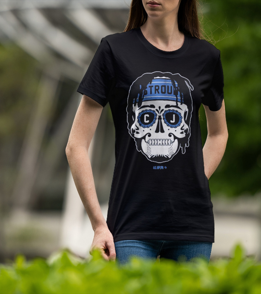 C.J. Stroud Sugar Skull Blue Bandana T-Shirt