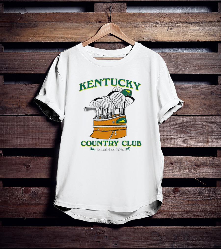 Kentucky Country Club Established 1792 Golf Bag And Clubs T-Shirt