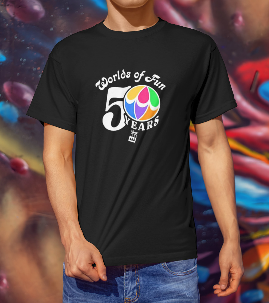 Worlds Of Fun 50 Years Celebration Colorful Balloon T-Shirt