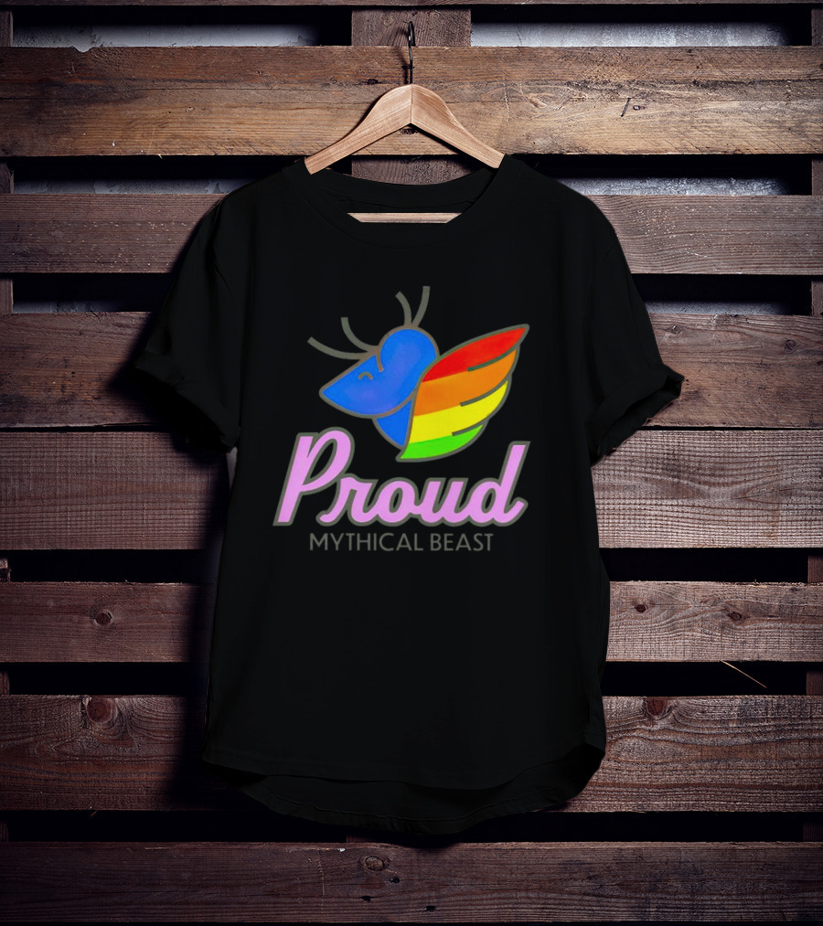 Proud Mythical Beast Rainbow Antler Wing T-Shirt