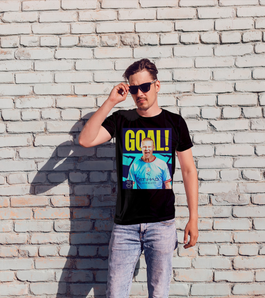 GOAL Erling Haaland Manchester City Etihad Airways Presented By Nissan T-Shirt