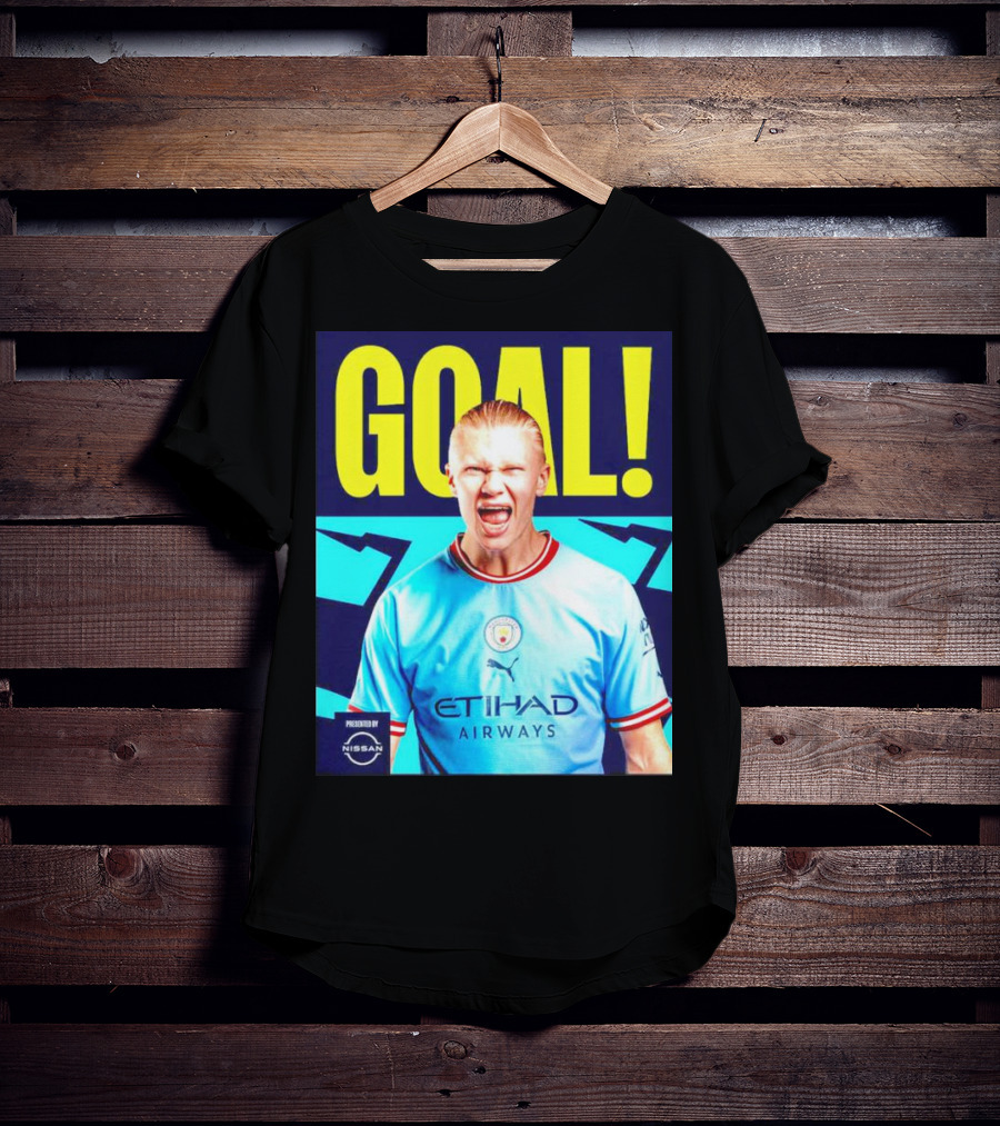 GOAL Erling Haaland Manchester City Etihad Airways Presented By Nissan T-Shirt