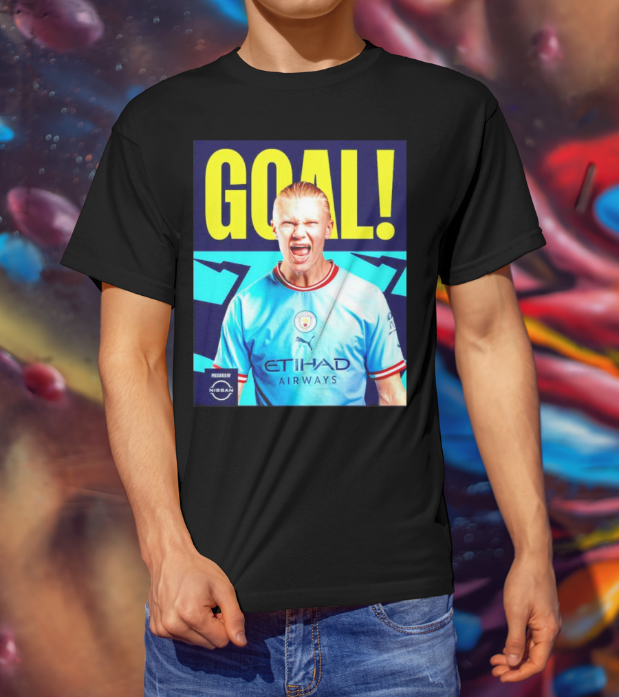 GOAL Erling Haaland Manchester City Etihad Airways Presented By Nissan T-Shirt