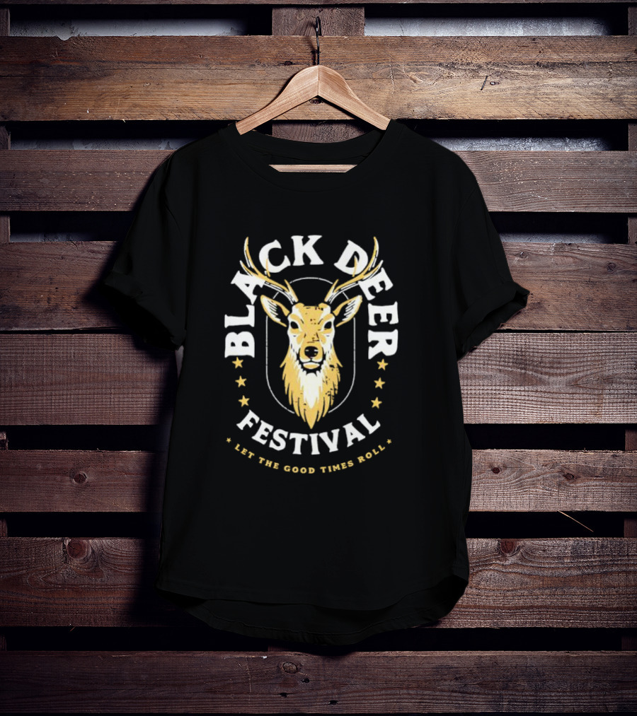 Black Deer Festival Deer Head Let The Good Times Roll T-Shirt