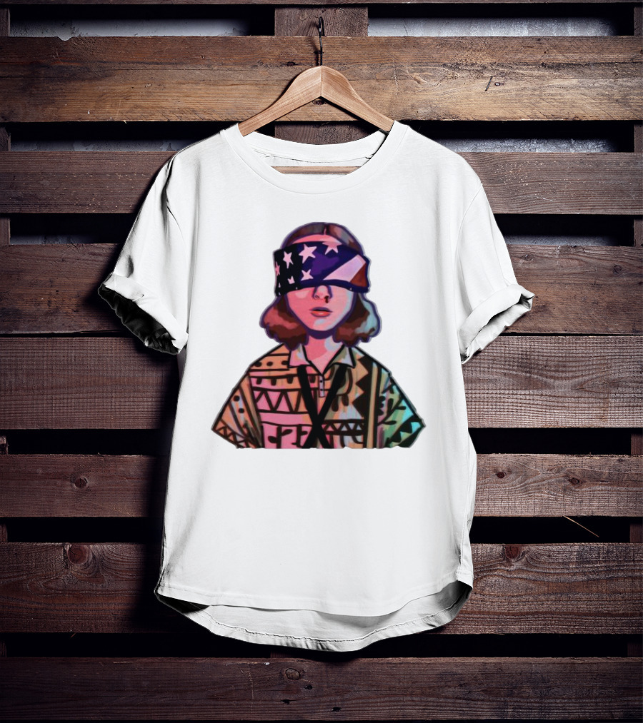 Stranger Things Season 3 Eleven Blindfolded American Flag T-Shirt