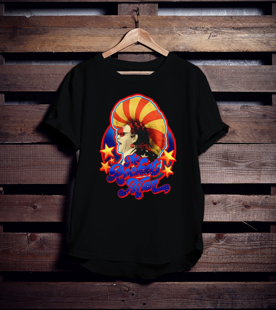 The Rocket Man Retro Stars And Stripes Iconic Sunglasses T-Shirt