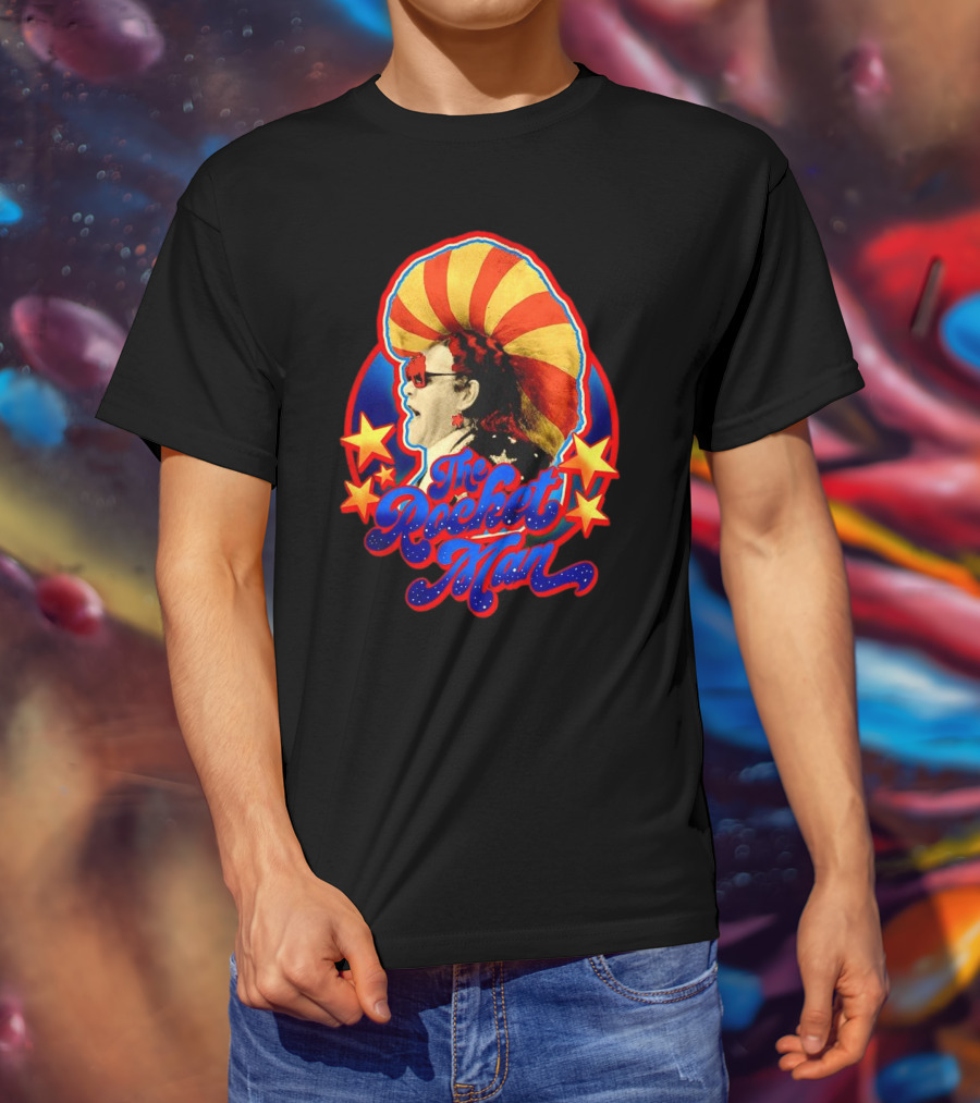 The Rocket Man Retro Stars And Stripes Iconic Sunglasses T-Shirt