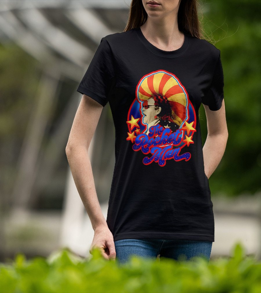 The Rocket Man Retro Stars And Stripes Iconic Sunglasses T-Shirt