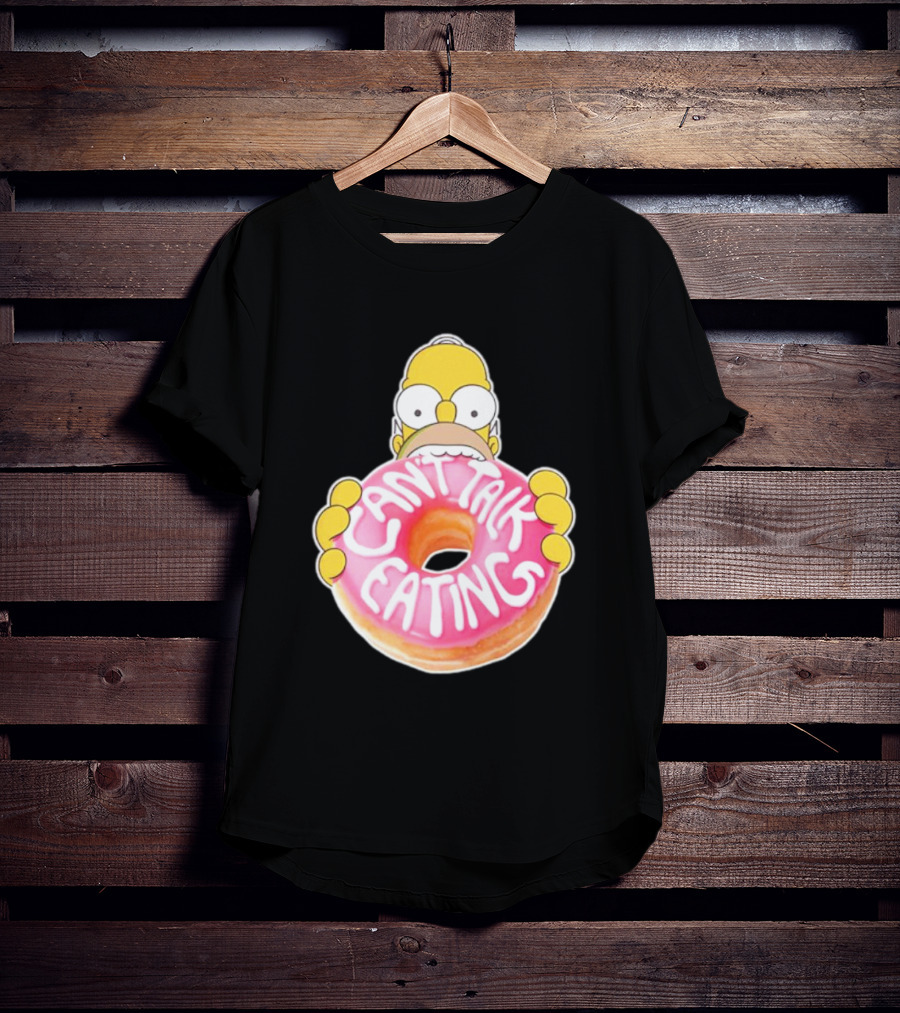 The Simpsons Homer Can't Talk Eating Donut T-Shirt