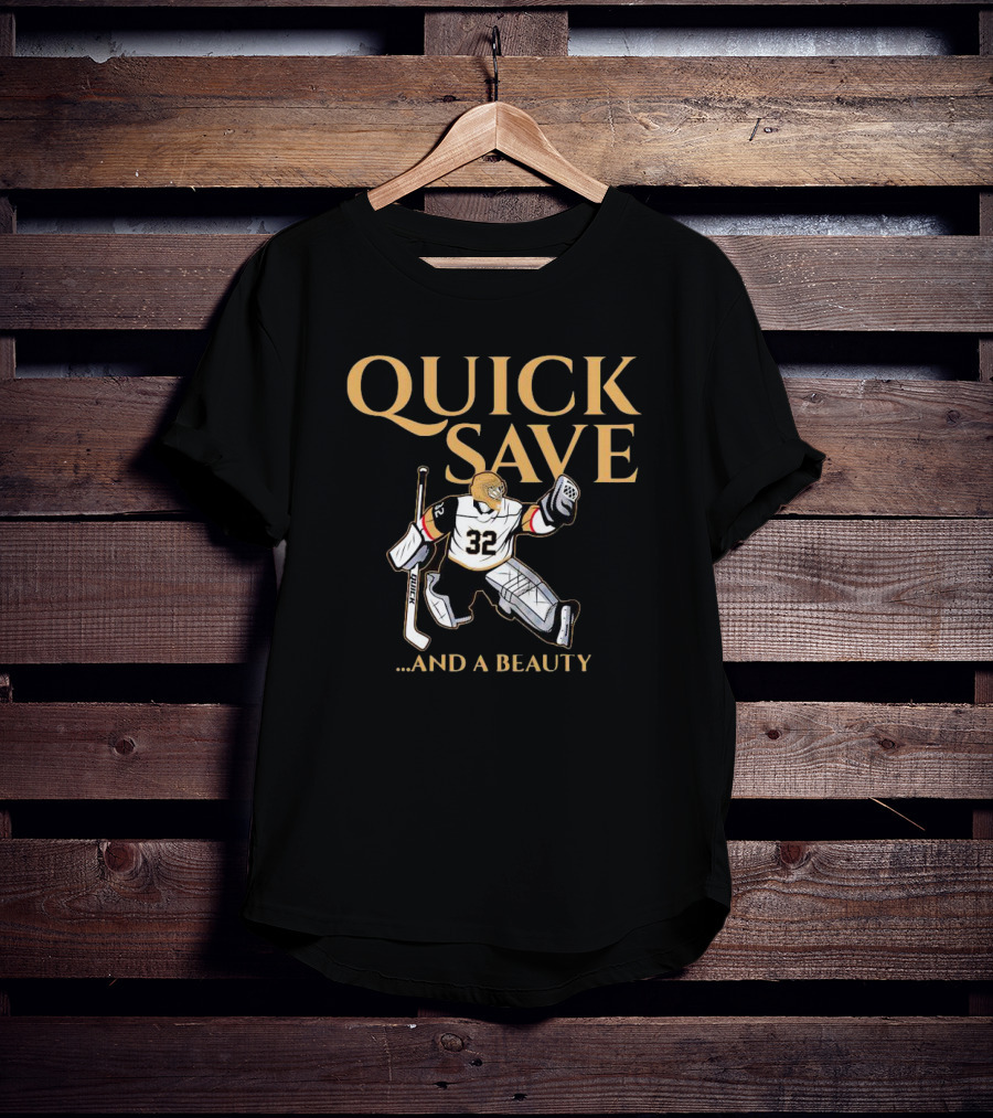 Quick Save And A Beauty Vegas Golden Knights Jonathan Quick T-Shirt