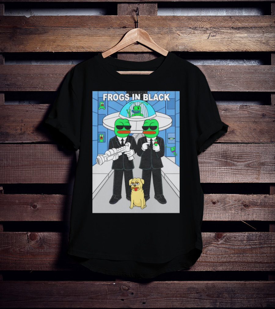 Frogs In Black T-Shirt