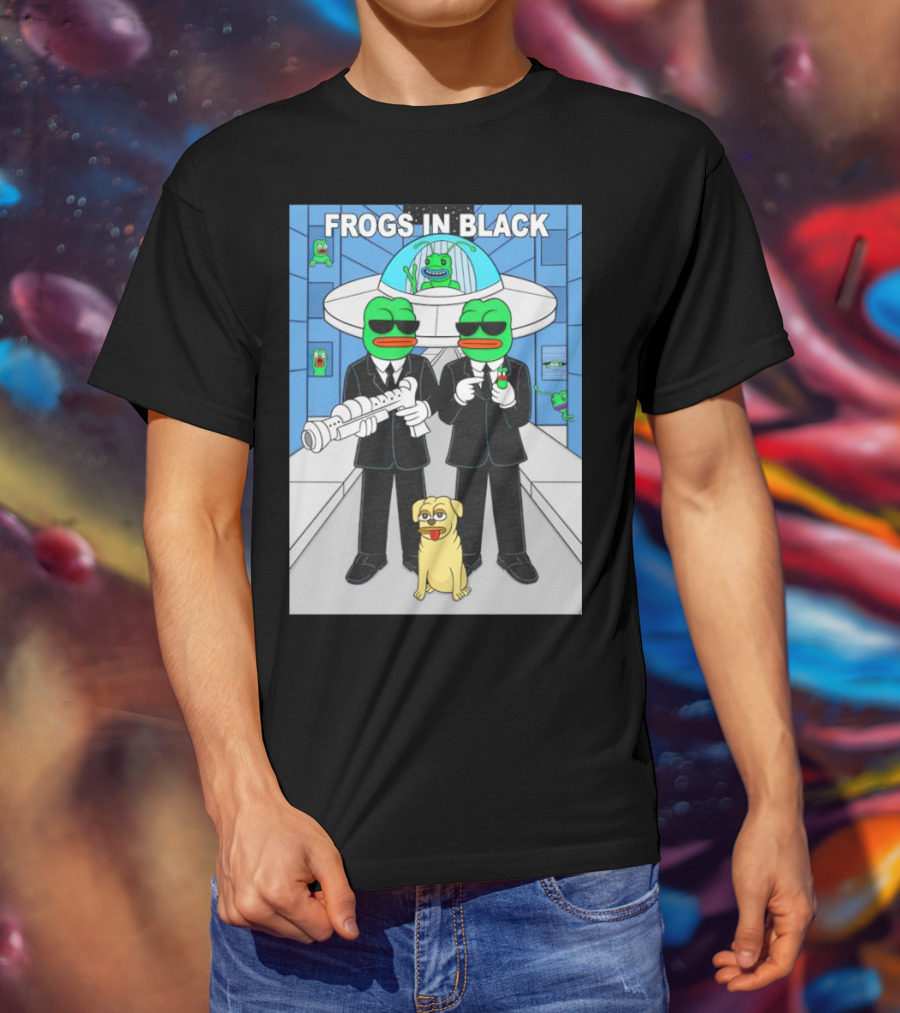Frogs In Black T-Shirt