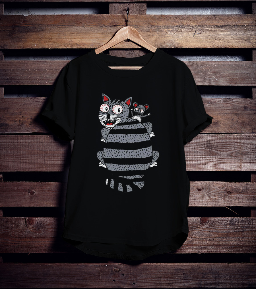 Ugly Cat And Mouse By Hexyeah T-Shirt