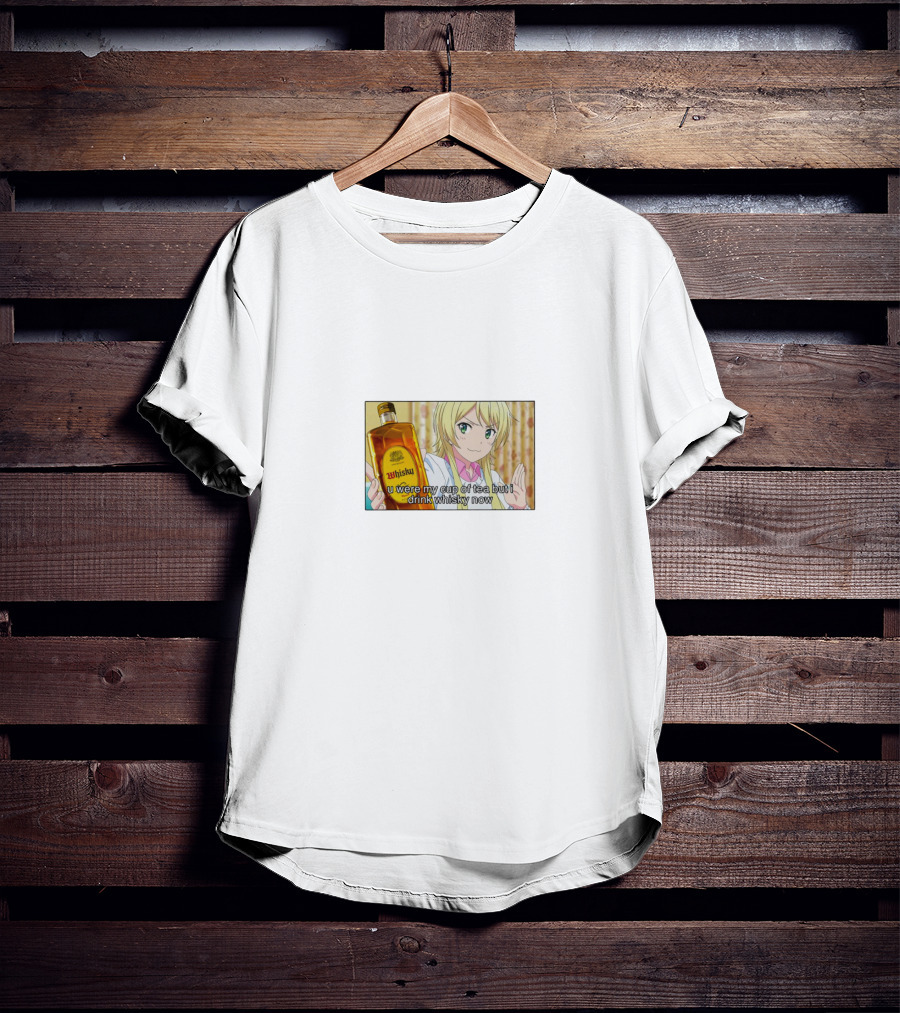You Were My Cup Of Tea But I Drink Whisky Now Anime Character Holding Whiskey Bottle T-Shirt