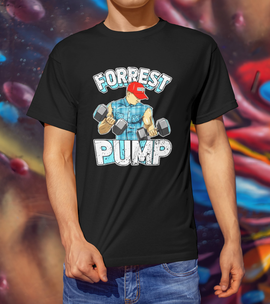 Forrest Pump Weightlifting Dumbbells Muscle Builder T-Shirt