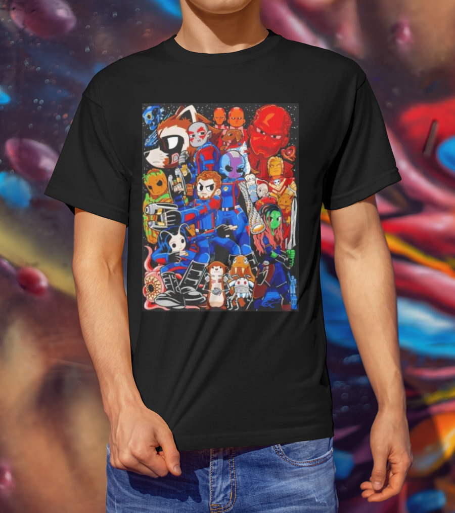 Guardians Of The Galaxy Galactic Pilgrim Cartoon Characters Ensemble T-Shirt