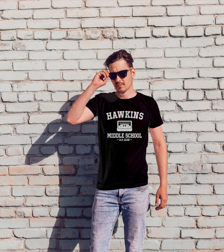 Hawkins Middle School A.V. Club Cassette Tape Retro T-Shirt