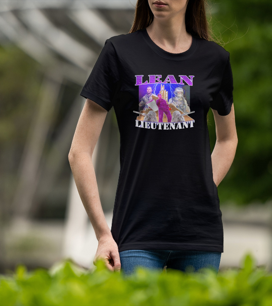 LEAN LIEUTENANT Soldiers With Lightning Background T-Shirt