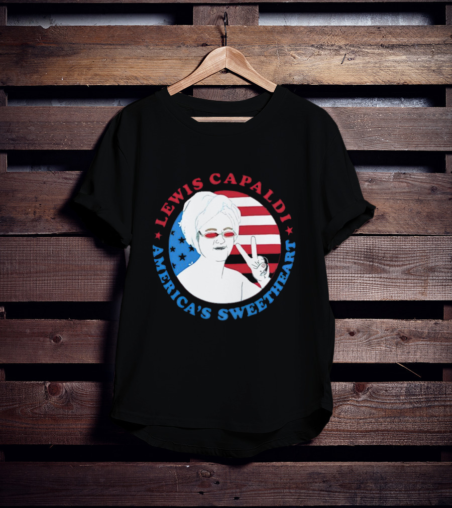 Lewis Capaldi America’s Sweetheart Peace Sign And Flag T-Shirt
